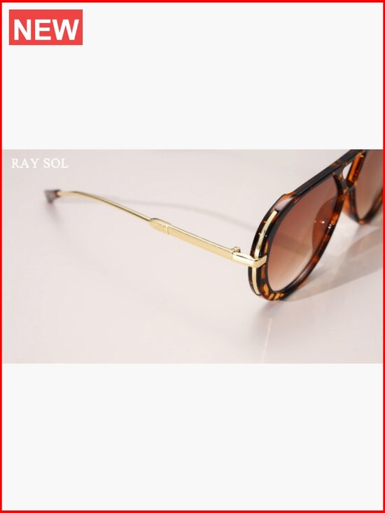 Oversized Retro Aviator Sunglasses Metal Frame UV Protection main image 7